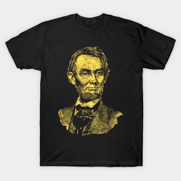 Abraham Lincoln the 16th American President Abstract Sketch Drawing Portrait T-Shirt by Naumovski